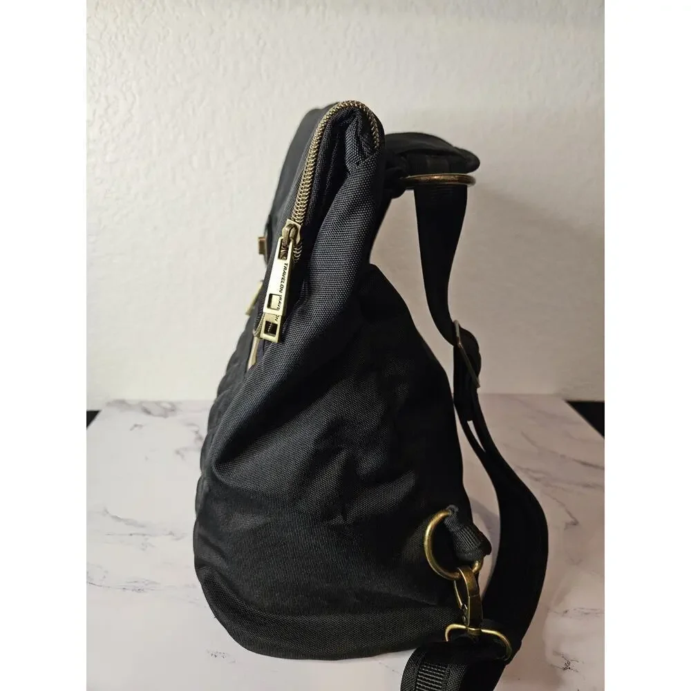 New! Travelon RFID Convertible Backpack Foldover Black 13